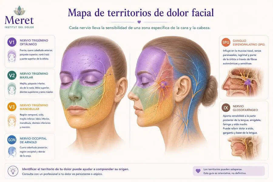 Mapa de dolor facial y nervios